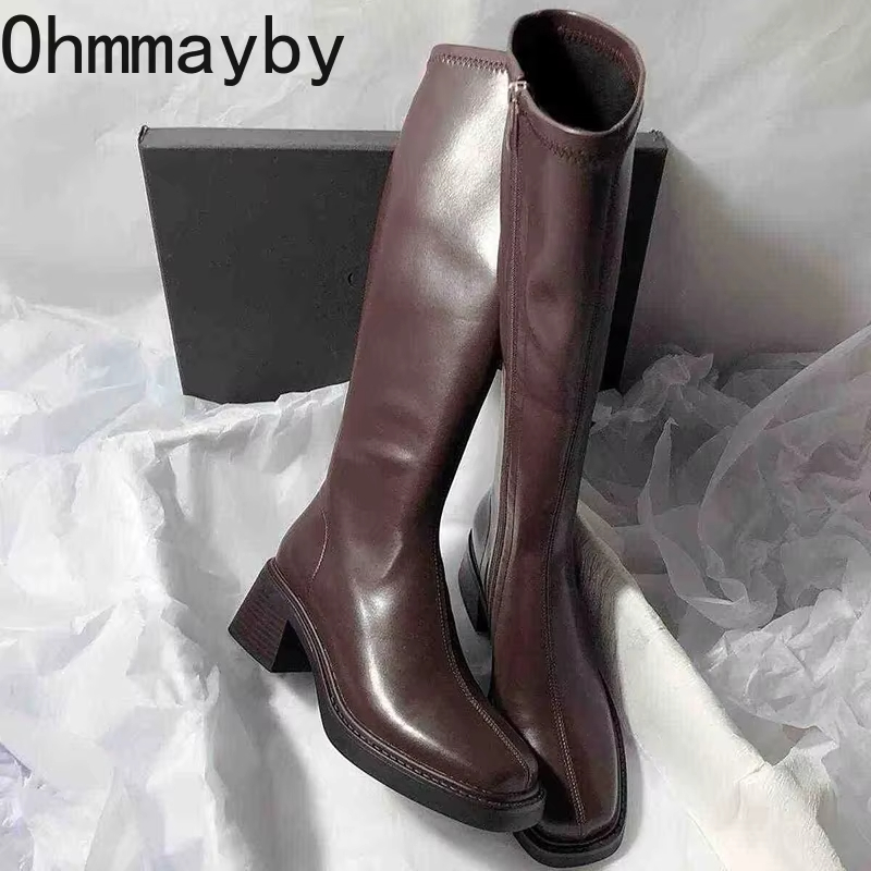 Vintage Fashion Designers - Vintage Thick Heel Women Knee High
