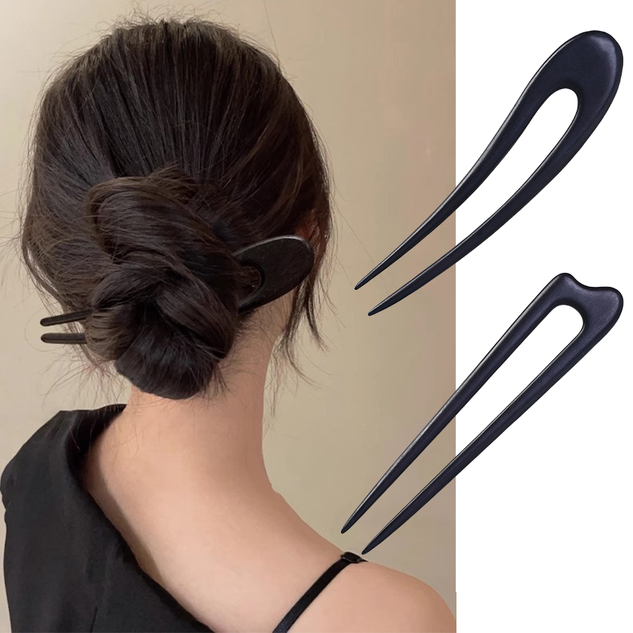Vintage Fashion In Chinese - U-Shaped Wooden Hair Sticks Fork Fashion