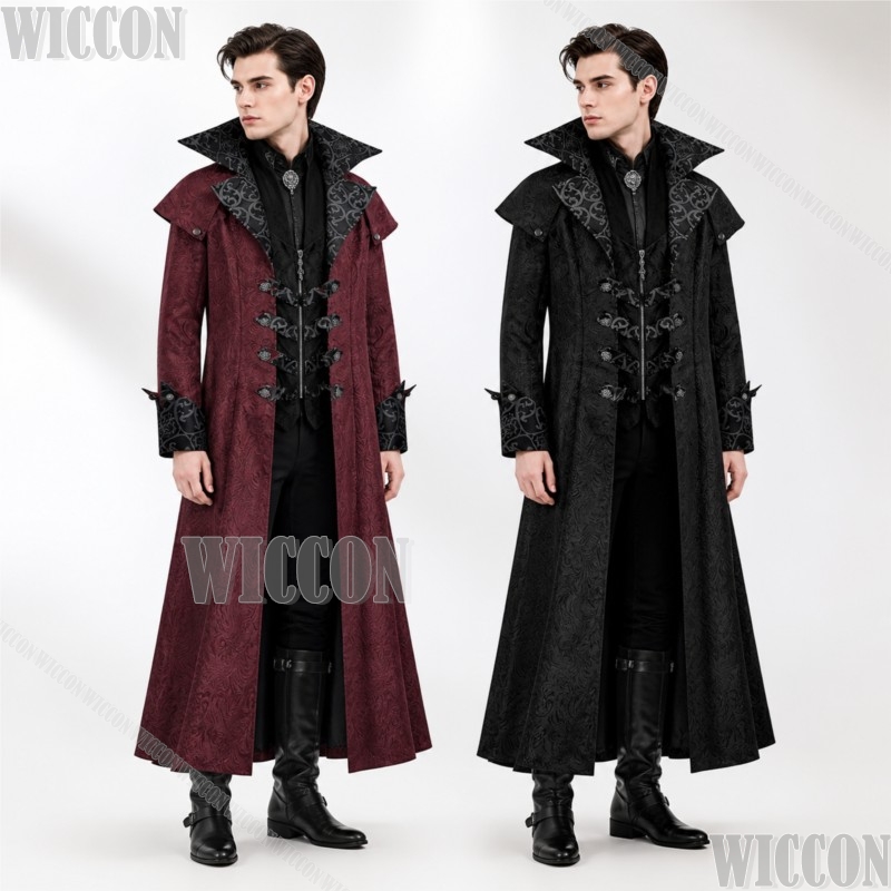Vintage Trench Coat - Vintage Medieval Long Trench Coat Gothic