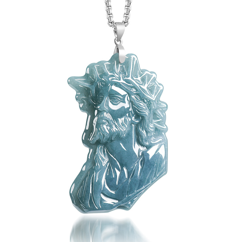 Vintage Fashion - Myanmar Jadeite Priest Pendant Necklace Luxury