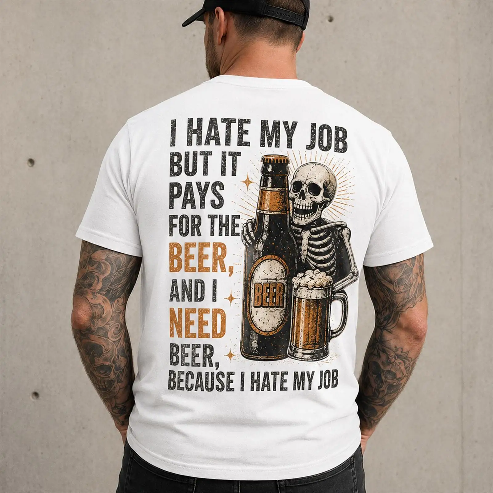 I Hate My Job T Shirt Skeleton - Vintage Fashion Jobs recension och pris