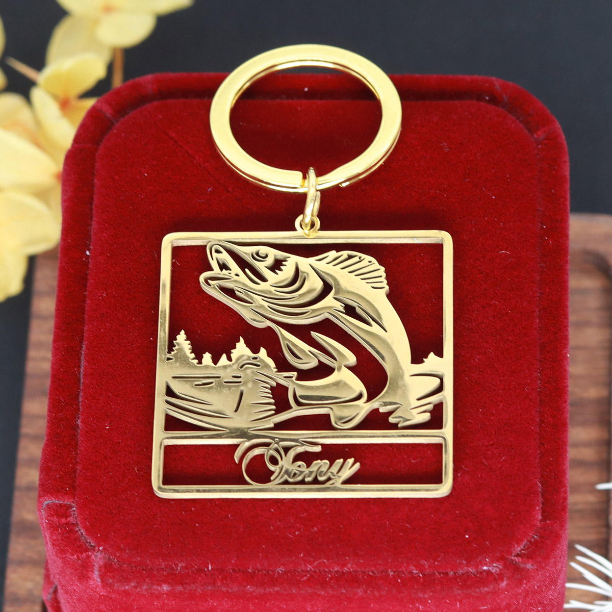 Custom Name Fish Keychain Pers - Vintage Fashion Names recension och pris