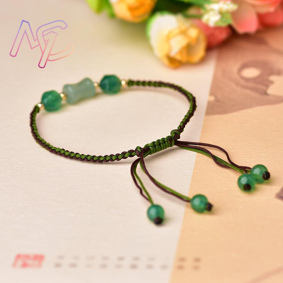 Green Natural Jade Beads Brace - Vintage Fashion Designers recension och pris