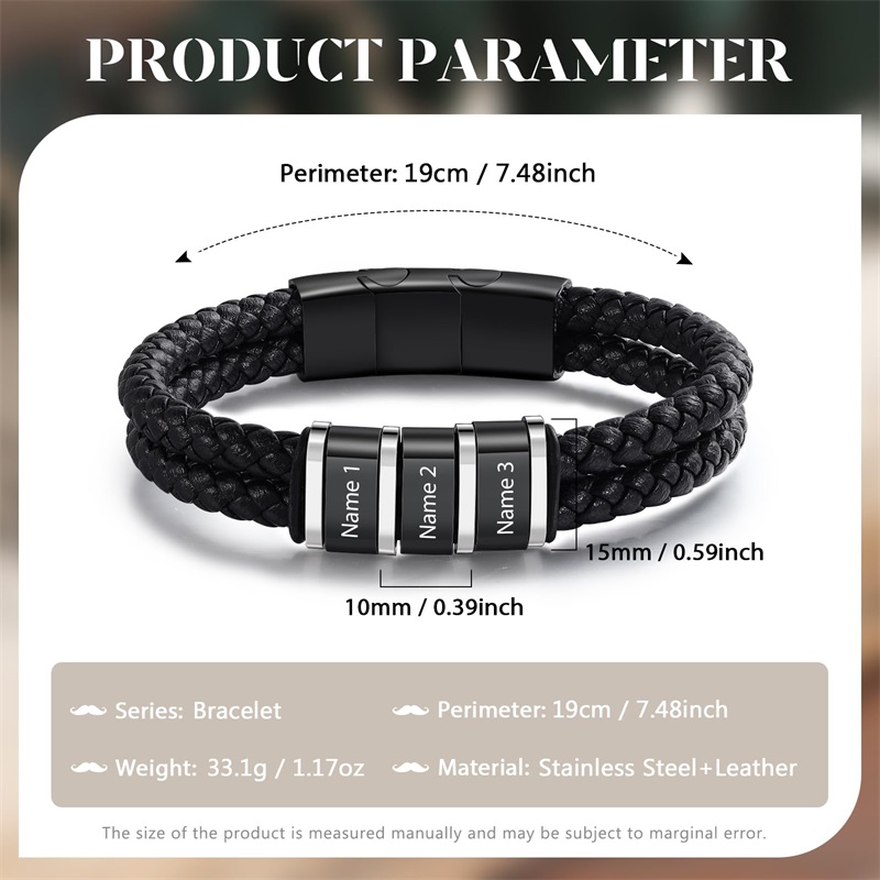 Personalized Bracelets for Men - Vintage Fashion Names recension och pris