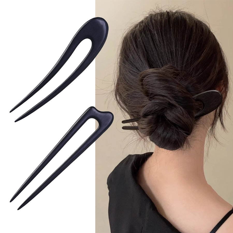 U-Shaped Wooden Hair Sticks Fo - Vintage Fashion In Chinese recension och pris