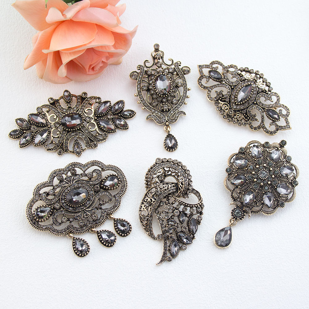Vintage Gray Crystal Turkish B - Vintage Fashion Hijab recension och pris
