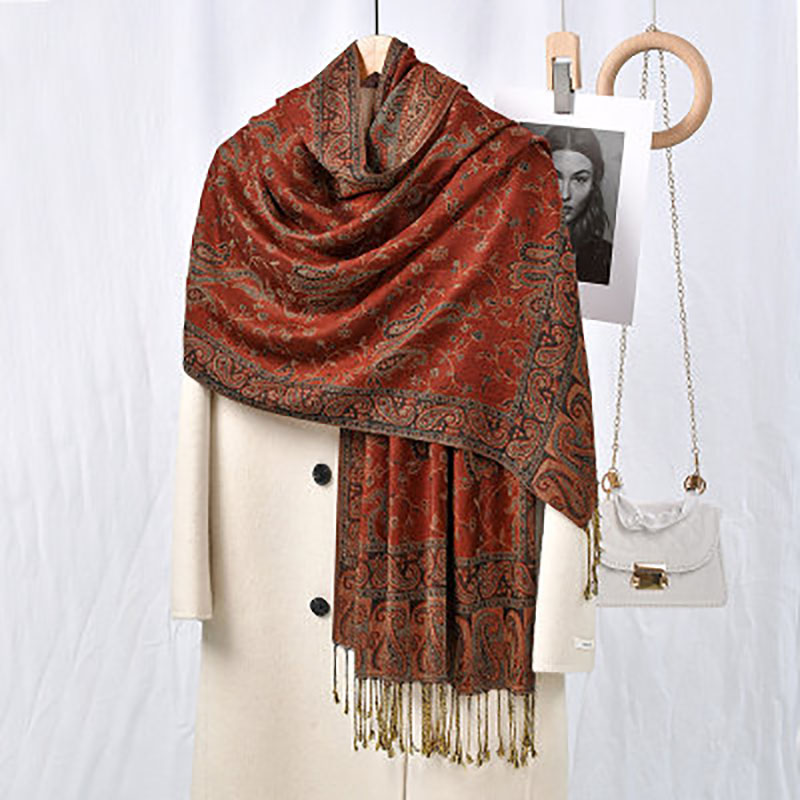 Bohemian Cashew Print Scarf Fo - Vintage Fashion Hijab recension och pris