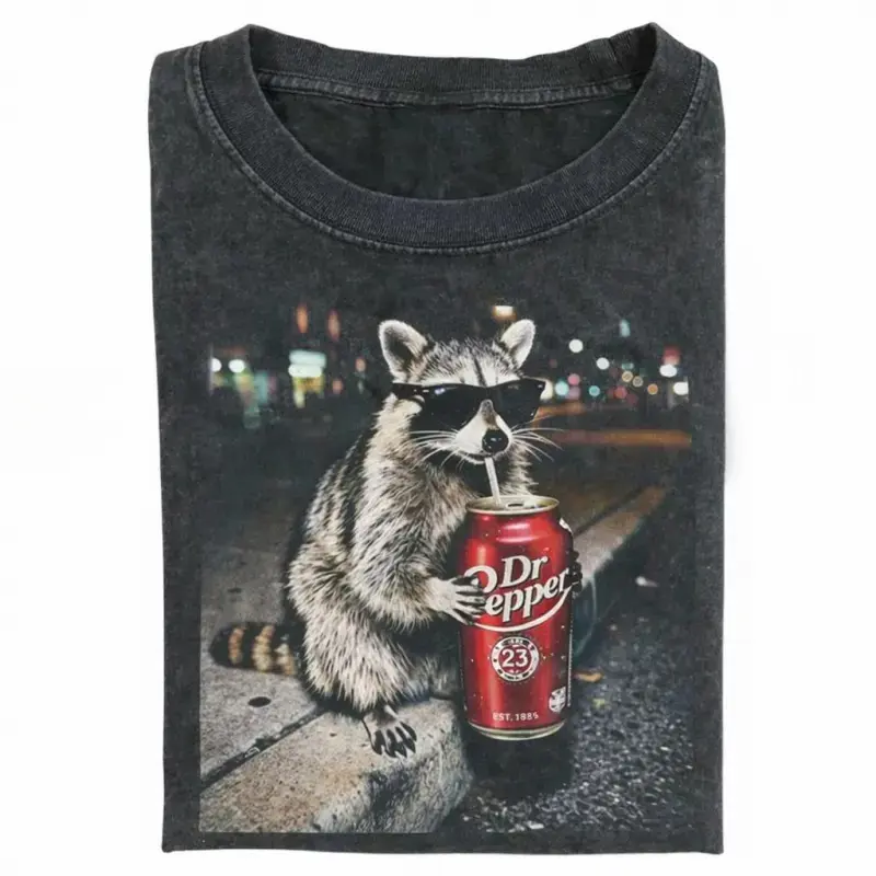 Vintage Raccoon Graphic T-Shir - Vintage Fashion Gen Z recension och pris