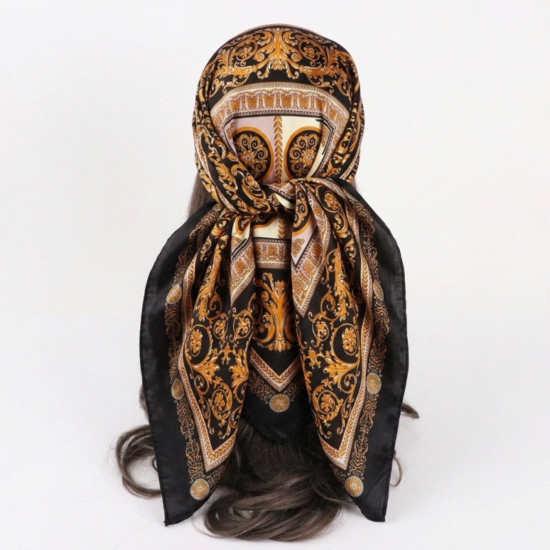 Vintage Satin Square Scarf Wom - Vintage Fashion Hijab recension och pris