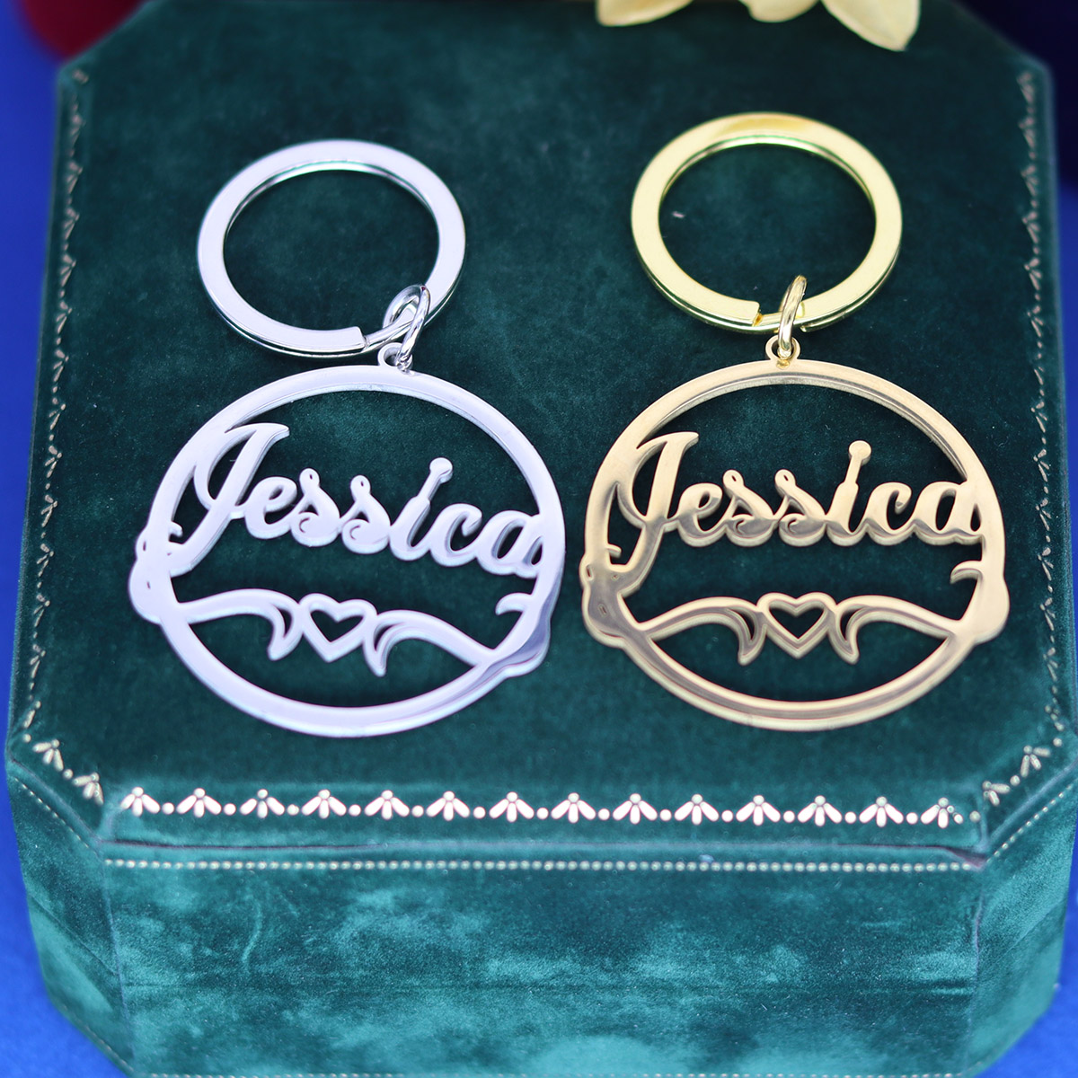 Love Heart Custom Name Keychai - Vintage Fashion Names recension och pris