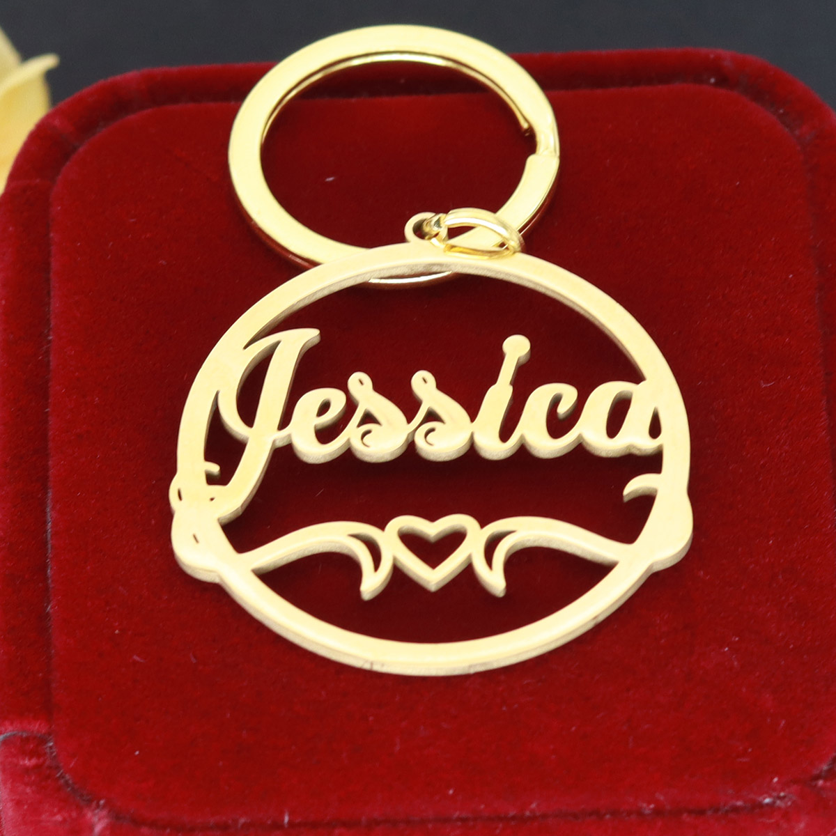 Love Heart Custom Name Keychai - Vintage Fashion Names recension och pris