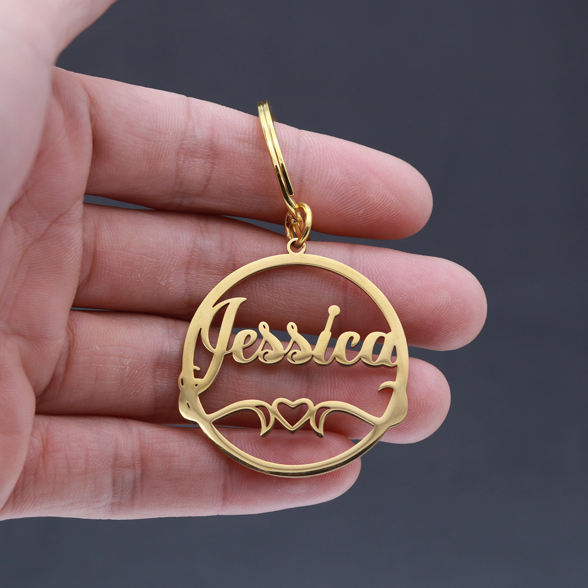 Love Heart Custom Name Keychai - Vintage Fashion Names recension och pris