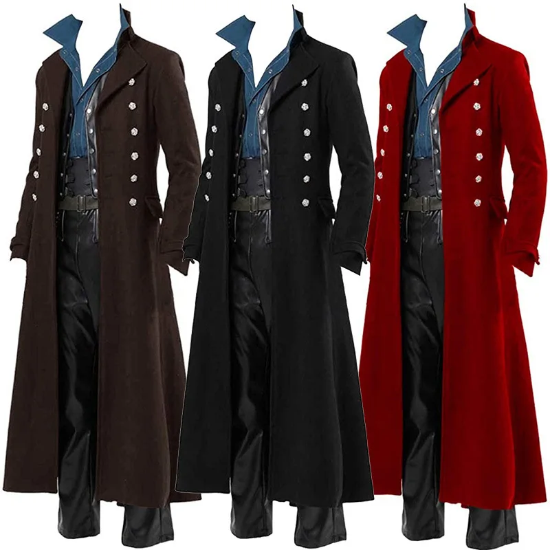 Medieval Men's Pirate Costume  - Vintage Trench Coat recension och pris