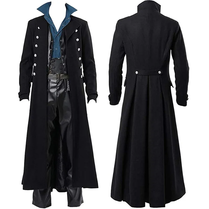Medieval Men's Pirate Costume  - Vintage Trench Coat recension och pris