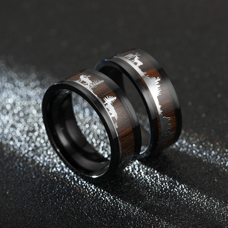Black Inlaid Wood Grain Elk Ch - Vintage Fashion Names recension och pris