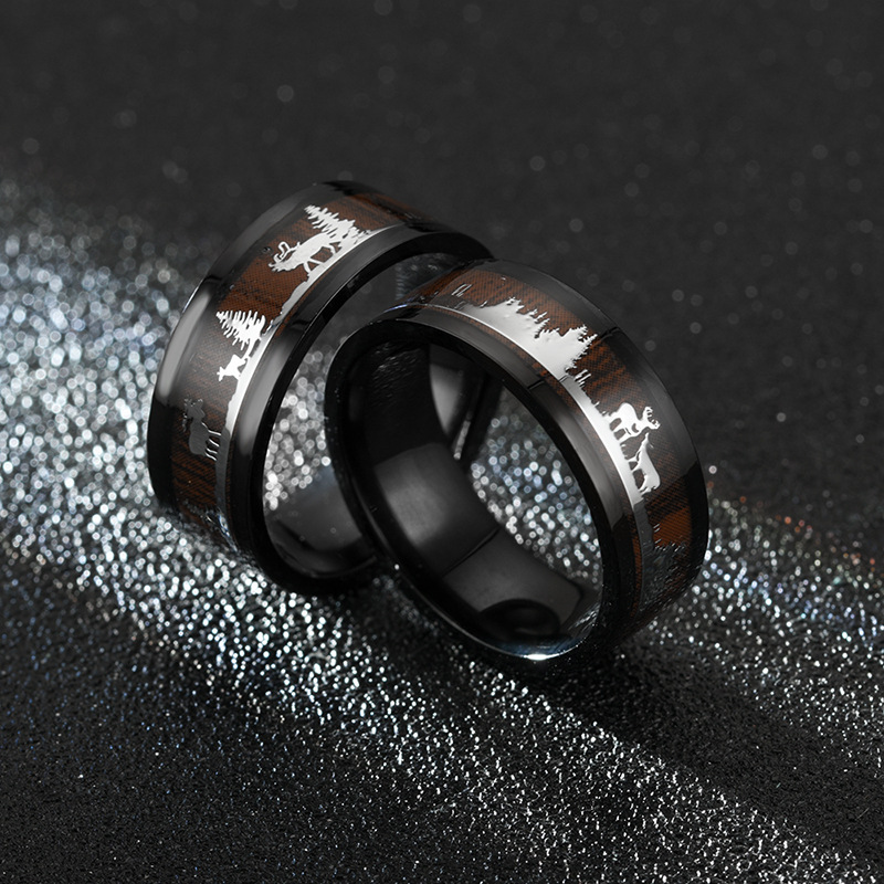 Black Inlaid Wood Grain Elk Ch - Vintage Fashion Names recension och pris