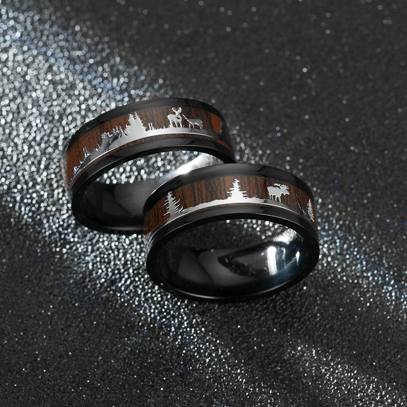 Black Inlaid Wood Grain Elk Ch - Vintage Fashion Names recension och pris