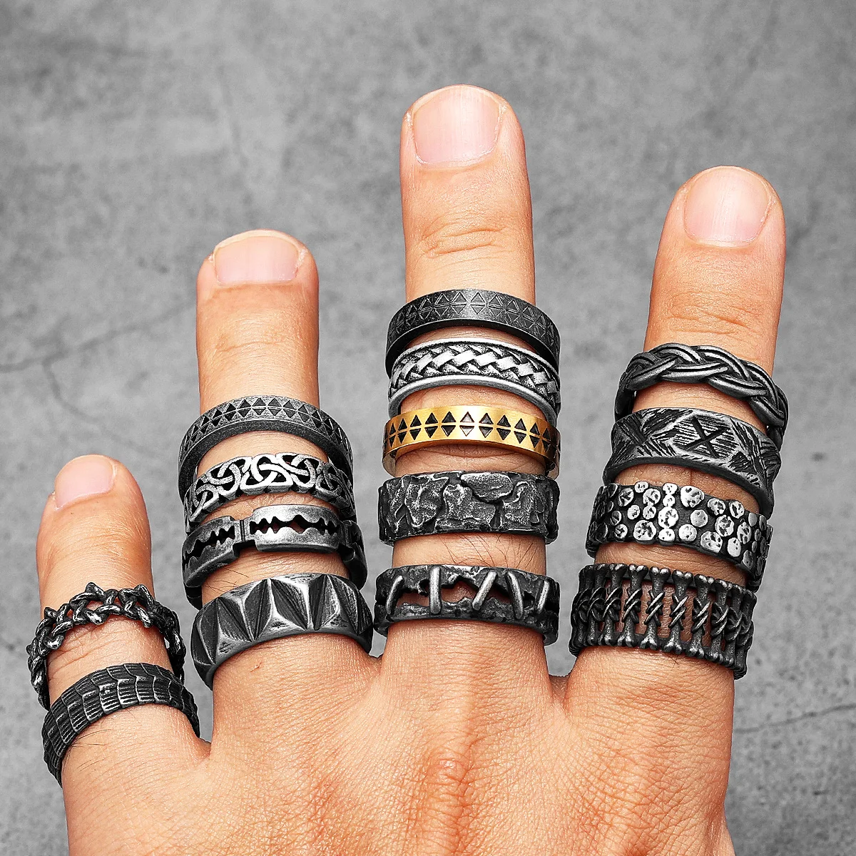 Retro Razor Blade Men Rings St - Vintage Fashion Newtown recension och pris