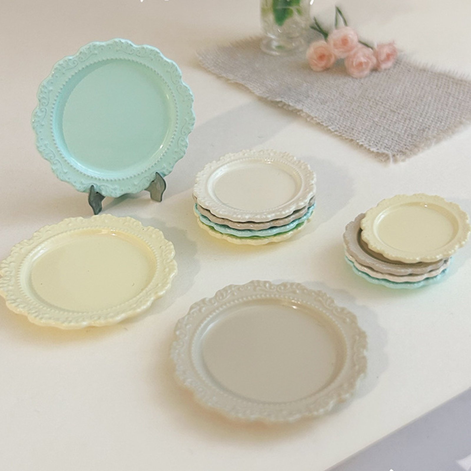 Miniature Dinner Plate Decorat - Vintage Fashion Plates Toy recension och pris