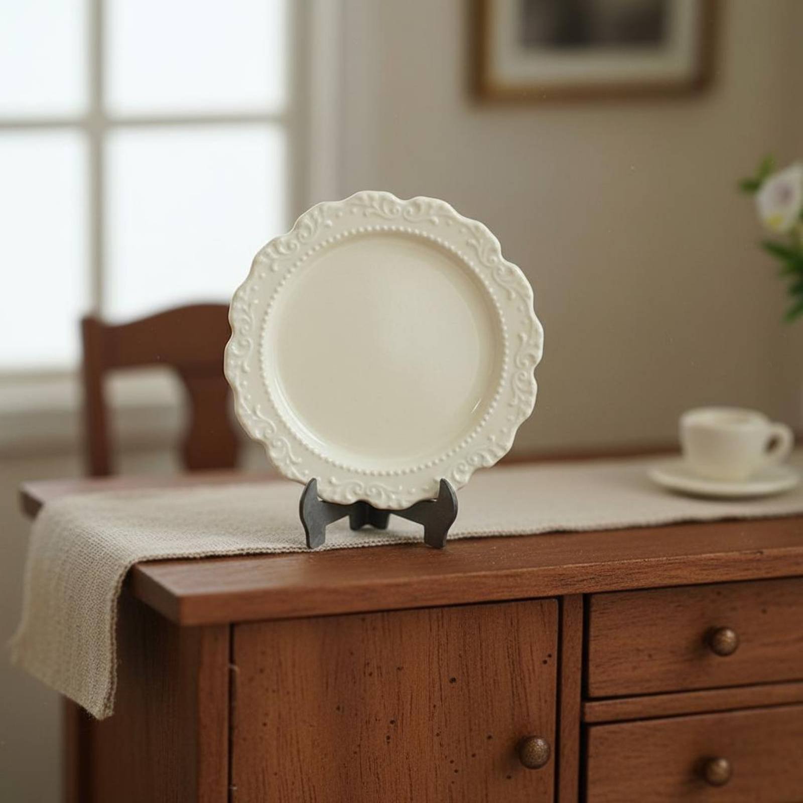 Miniature Dinner Plate Decorat - Vintage Fashion Plates Toy recension och pris