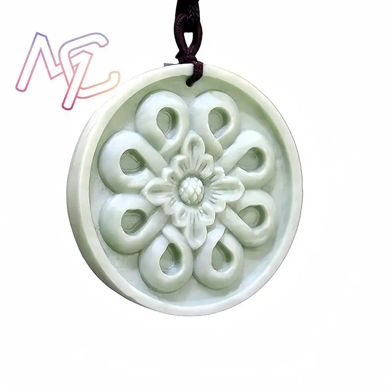 Natural Real Jade Flower Penda - Vintage Fashion recension och pris