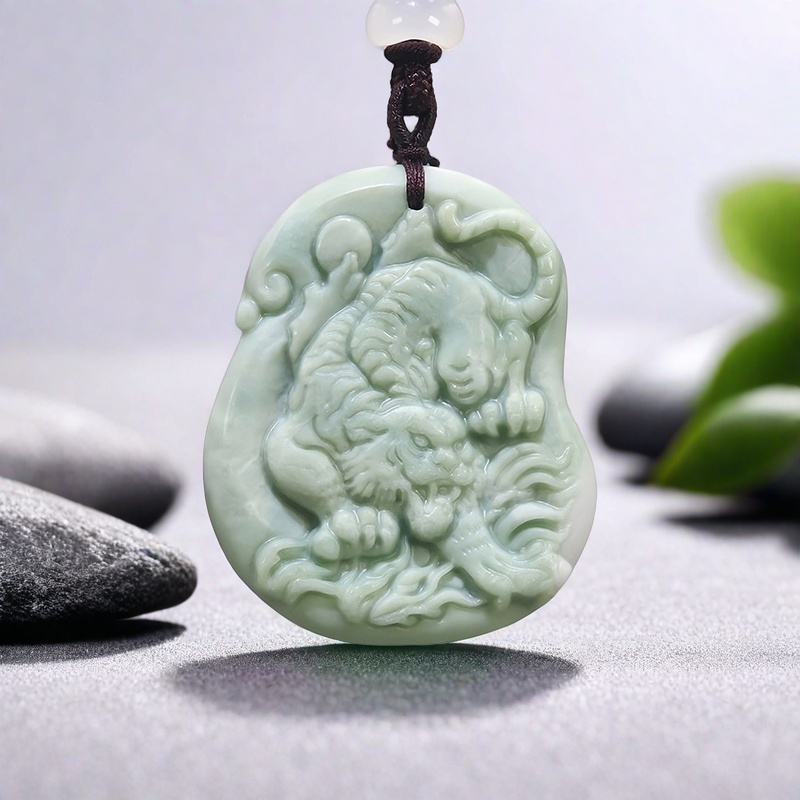 Green Natural Real Jade Tiger  - Vintage Fashion recension och pris